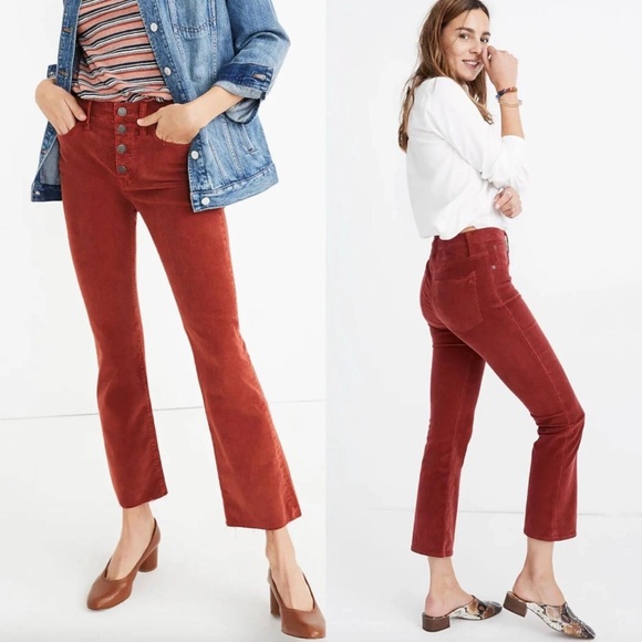 Madewell Pants - 🔥SALE!🔥 MADEWELL CALI DEMI BOOT CUT CORDUROY BURNT ORANGE CROPPED PANT